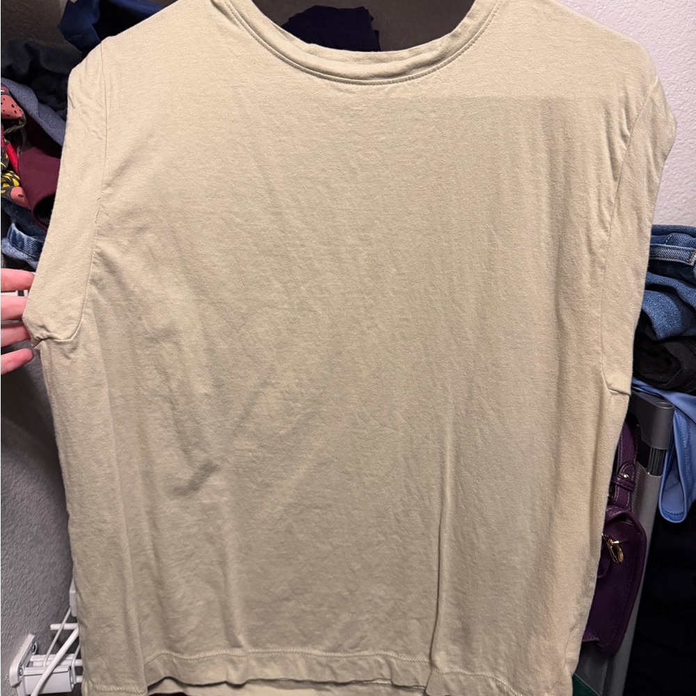 Beige Sleeveless T-Shirt